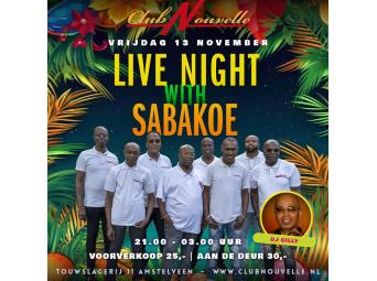 BAND "SABAKOE-TIME"  & DJ GILLY IN CLUB NOUVELLE AMSTELVEEN